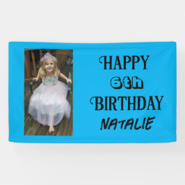 Gepersonaliseerde foto en leeftijd Happy Birthday Spandoek