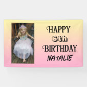 Gepersonaliseerde foto en leeftijd Happy Birthday Spandoek (Horizontaal)