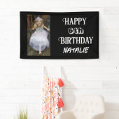 Gepersonaliseerde foto en leeftijd Happy Birthday Spandoek (Insitu)