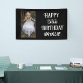 Gepersonaliseerde foto en leeftijd Happy Birthday Spandoek (Beurs)