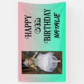 Gepersonaliseerde foto en leeftijd Happy Birthday Spandoek (Verticaal)