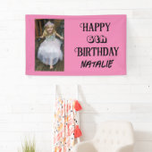 Gepersonaliseerde foto en leeftijd Happy Birthday Spandoek (Insitu)