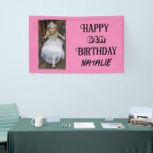 Gepersonaliseerde foto en leeftijd Happy Birthday Spandoek (Beurs)