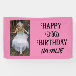 Gepersonaliseerde foto en leeftijd Happy Birthday Spandoek