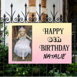 Gepersonaliseerde foto en leeftijd Happy Birthday Spandoek