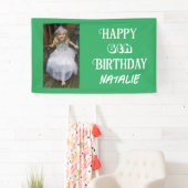 Gepersonaliseerde foto en leeftijd Happy Birthday Spandoek (Insitu)