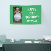 Gepersonaliseerde foto en leeftijd Happy Birthday Spandoek (Beurs)
