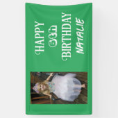 Gepersonaliseerde foto en leeftijd Happy Birthday Spandoek (Verticaal)