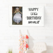 Gepersonaliseerde foto en leeftijd Happy Birthday Spandoek (Insitu)