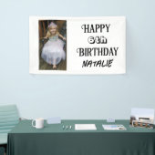 Gepersonaliseerde foto en leeftijd Happy Birthday Spandoek (Beurs)