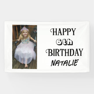 Gepersonaliseerde foto en leeftijd Happy Birthday Spandoek