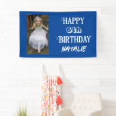 Gepersonaliseerde foto en leeftijd Happy Birthday Spandoek (Insitu)