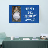 Gepersonaliseerde foto en leeftijd Happy Birthday Spandoek (Beurs)