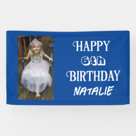 Gepersonaliseerde foto en leeftijd Happy Birthday Spandoek