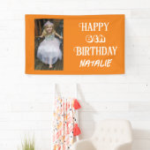 Gepersonaliseerde foto en leeftijd Happy Birthday Spandoek (Insitu)