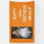 Gepersonaliseerde foto en leeftijd Happy Birthday Spandoek (Verticaal)