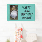 Gepersonaliseerde foto en leeftijd Happy Birthday Spandoek (Insitu)