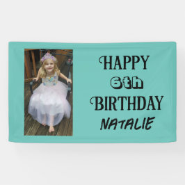 Gepersonaliseerde foto en leeftijd Happy Birthday Spandoek