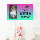 Gepersonaliseerde foto en leeftijd Happy Birthday Spandoek (Insitu)