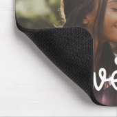 Gepersonaliseerde foto en liefdestekst met harten muismat (Hoek)