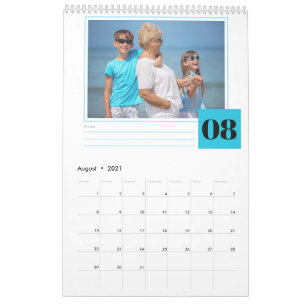 Gepersonaliseerde foto en maandelijkse notities Se Kalender