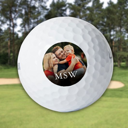 Gepersonaliseerde foto en monogram golfballen