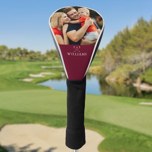 Gepersonaliseerde foto en naam Bourgogne Red Golfheadcover