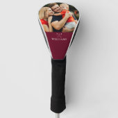 Gepersonaliseerde foto en naam Bourgogne Red Golfheadcover (Voorkant)