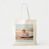 Gepersonaliseerde foto en naam Canvas tas (Voorkant)