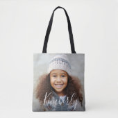 gepersonaliseerde foto en naam canvas tas (Voorkant)