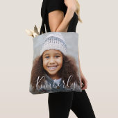 gepersonaliseerde foto en naam canvas tas (Dichtbij)