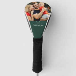 Gepersonaliseerde foto en naam Emerald Green Golfheadcover