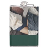 Gepersonaliseerde foto en naam Emerald Green Heupfles (Achterkant)