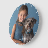 Gepersonaliseerde foto en naam grote klok (Hoek)