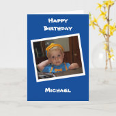 Gepersonaliseerde foto en naam Kinderverjaardag Kaart (Gele Bloem)