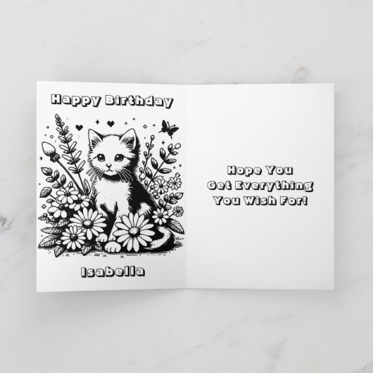 Gepersonaliseerde foto en naam Kinderverjaardag Kaart (Binnen)