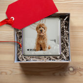 Gepersonaliseerde foto en naam Pet Metalen Ornament