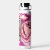 Gepersonaliseerde Foto en Naam Roze en Magenta Waterfles (Achterkant)