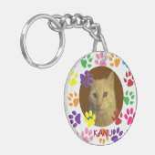 Gepersonaliseerde foto en naam van het Pet dubbelz Sleutelhanger (Voorkant Links)