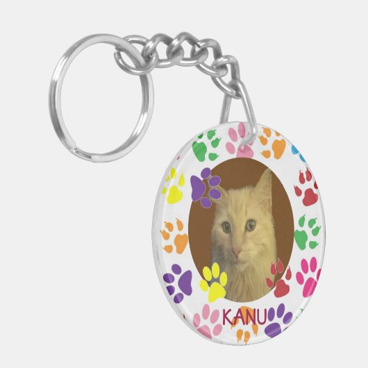 Gepersonaliseerde foto en naam van het Pet dubbelz Sleutelhanger (Voorkant Links)