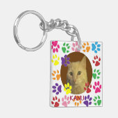 Gepersonaliseerde foto en naam van het Pet dubbelz Sleutelhanger (Voorkant Links)