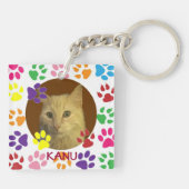 Gepersonaliseerde foto en naam van het Pet dubbelz Sleutelhanger (Achterkant)