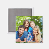 Gepersonaliseerde foto en naam vierkante magneet (Voorkant / Achterkant)