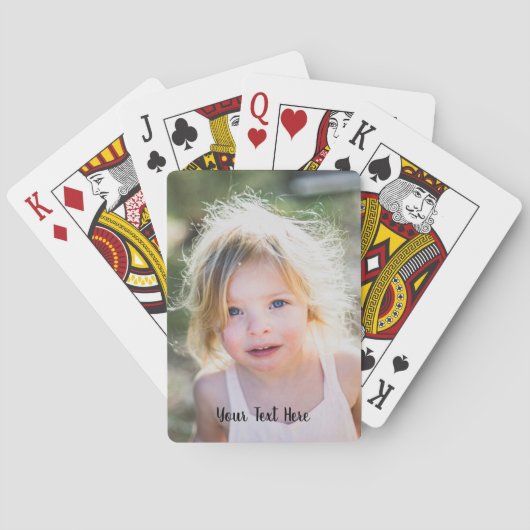 Gepersonaliseerde foto en schattige scripttekst pokerkaarten (Achterkant)