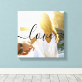 Gepersonaliseerde Foto- en Script-tekst Canvas Afdruk (Insitu (Houten vloer))