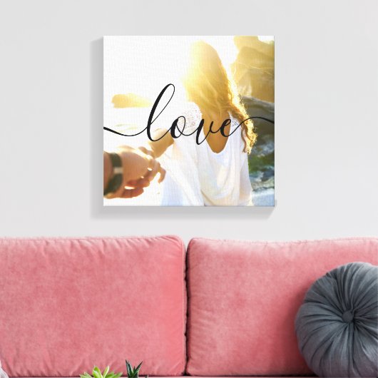 Gepersonaliseerde Foto- en Script-tekst Canvas Afdruk (Insitu (Woonkamer))