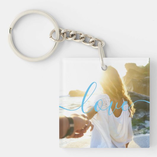 Gepersonaliseerde Foto- en Script-tekst Sleutelhanger (Voorkant)