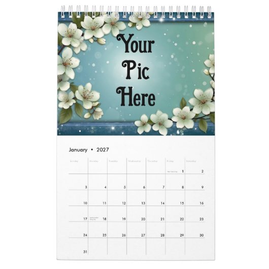 Gepersonaliseerde foto- en scriptkalender kalender (Jan 2027)