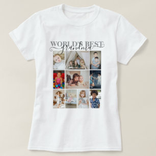 Gepersonaliseerde foto en tekst 10 Fotocollage T-shirt