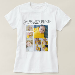 Gepersonaliseerde foto en tekst 8 Fotocollage T-shirt